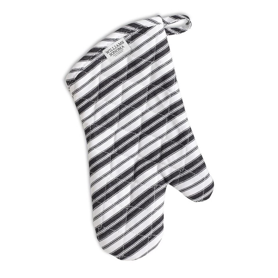 Williams Sonoma Striped Oven Mitt, Black Williams Sonoma AU